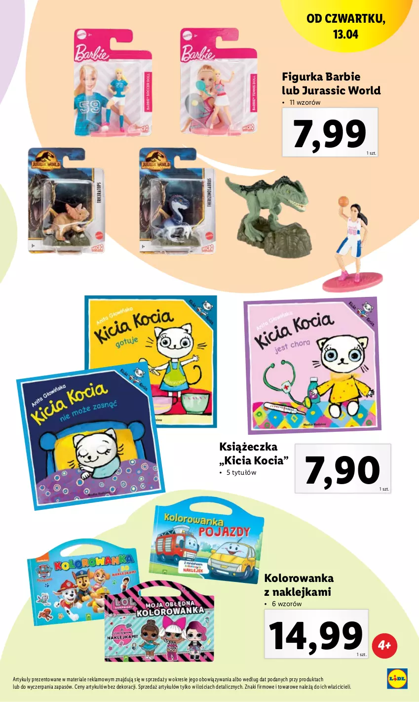 Gazetka promocyjna Lidl - GAZETKA - ważna 11.04 do 15.04.2023 - strona 35 - produkty: Barbie, Jurassic World, Klej, Koc, Kolorowanka