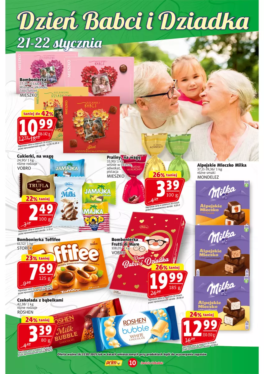 Gazetka promocyjna Prim Market - ważna 16.01 do 22.01.2025 - strona 10 - produkty: Cukier, Cukierki, Czekolada, Koc, Kret, Milka, Mleczko, Toffifee