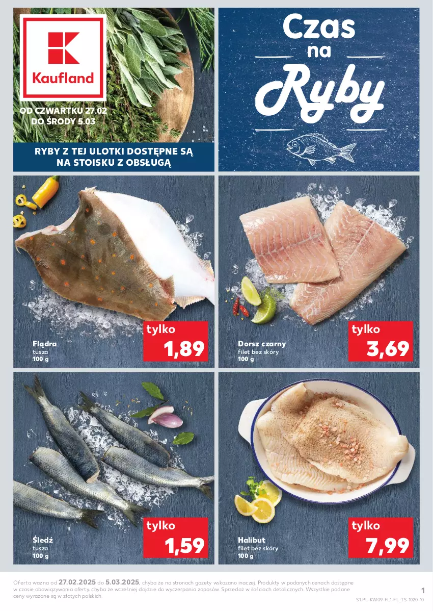 Gazetka promocyjna Kaufland - Kaufland - ważna 27.02 do 05.03.2025 - strona 1 - produkty: Dorsz, Halibut, Tusz