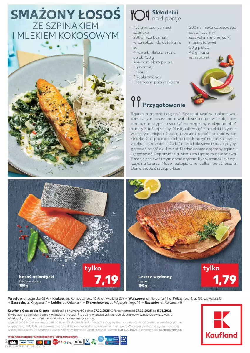 Gazetka promocyjna Kaufland - Kaufland - ważna 27.02 do 05.03.2025 - strona 2 - produkty: Cebula, Cytryny, Czosnek, Fa, Kawa, Kokos, Masło, Mleko, Mleko kokosowe, Mus, Nuty, Olej, Orka, Pieprz, Pistacje, Por, Rondel, Ryż, Sok, Sól, Sos, Szpinak, Talerz, Top, Torebka, Tusz, Wagi