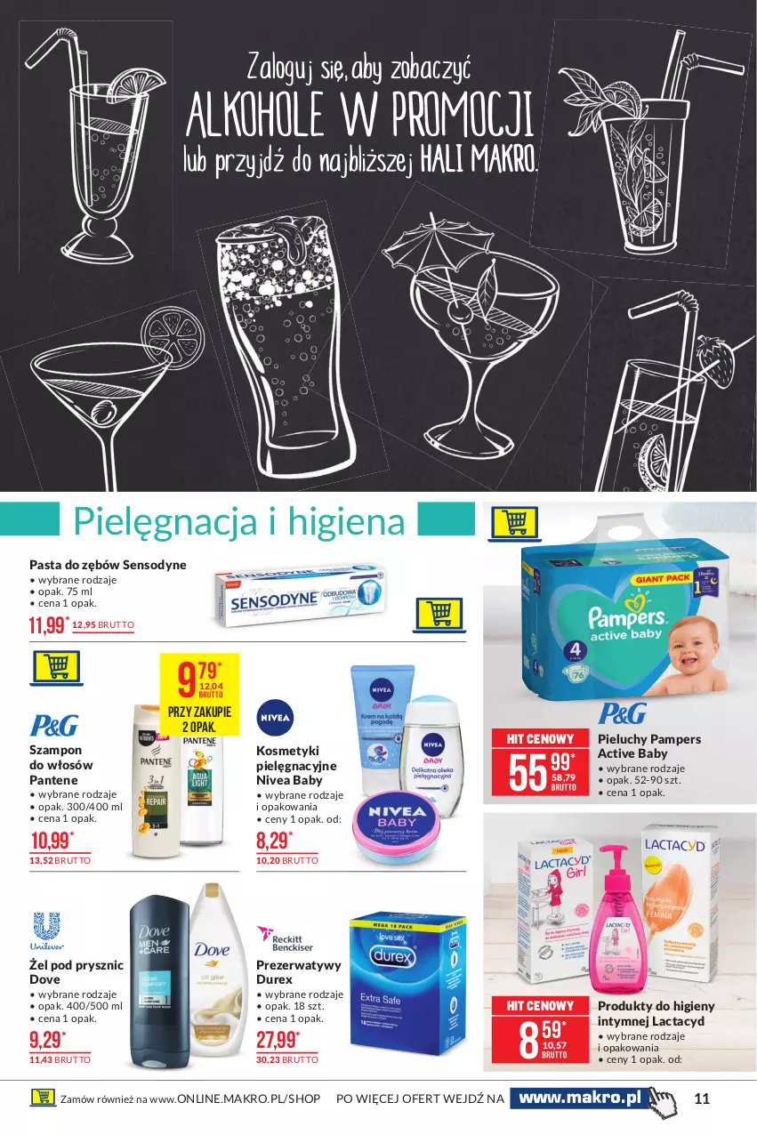 Gazetka promocyjna Makro - [Oferta promocyjna] Artykuły spożywcze - ważna 01.06 do 14.06.2021 - strona 11 - produkty: Dove, Durex, Lactacyd, Nivea, Nivea Baby, Pampers, Pantene, Pasta do zębów, Pieluchy, Prezerwatyw, Sensodyne, Szampon