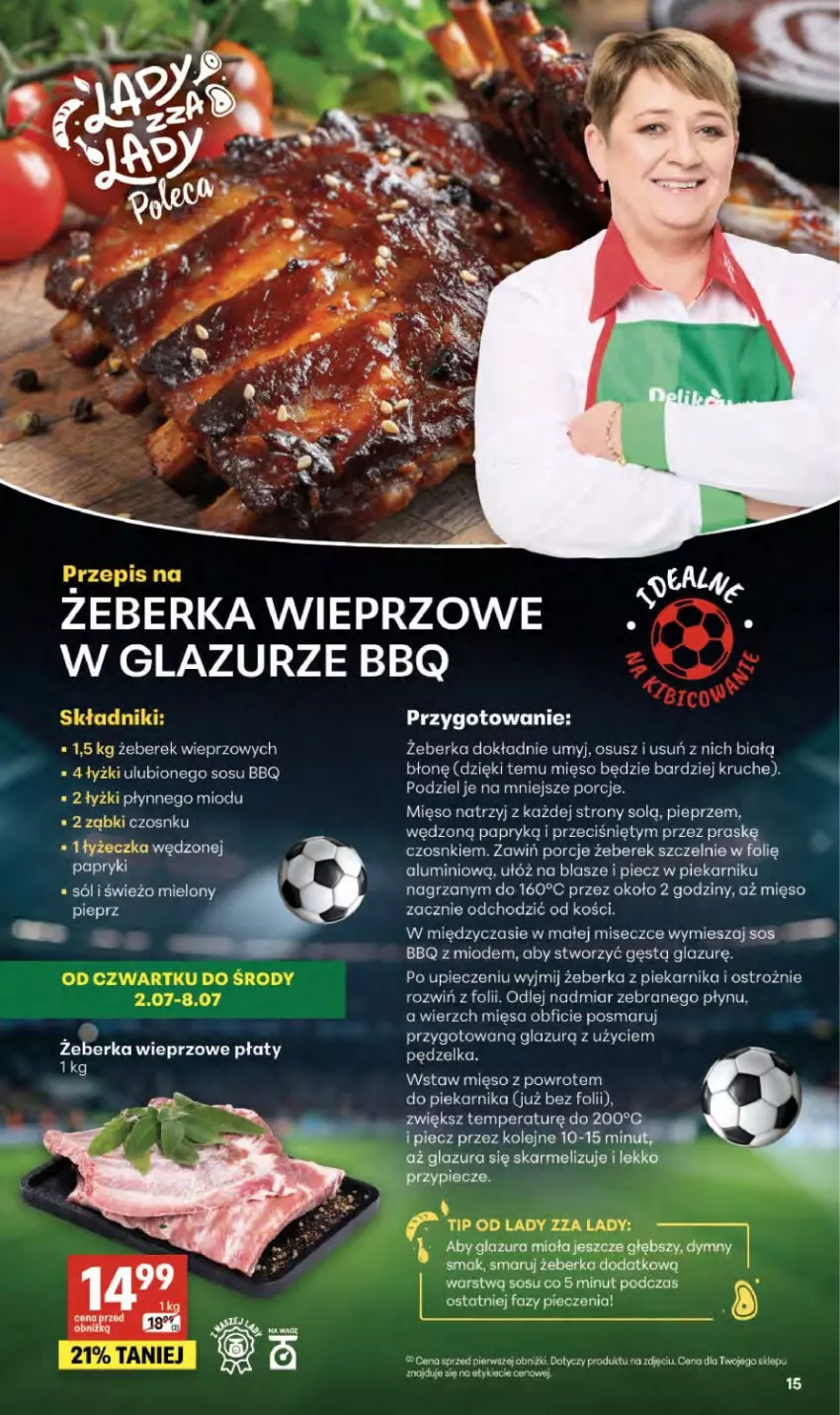Gazetka promocyjna Delikatesy Centrum - Franczyza DC27 Czwartek - ważna 02.07 do 08.07.2026 - strona 15 - produkty: Fa, Glazura, Lazur, Mięso, Piec, Piekarnik, Pieprz, Por, Sól, Sos