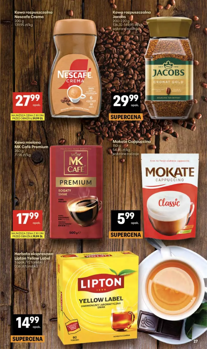 Gazetka promocyjna Delikatesy Centrum - Franczyza DC27 Czwartek - ważna 02.07 do 08.07.2026 - strona 27 - produkty: Cappuccino, Jacobs, Kawa, Kawa mielona, Kawa rozpuszczalna, Lipton, Torebka