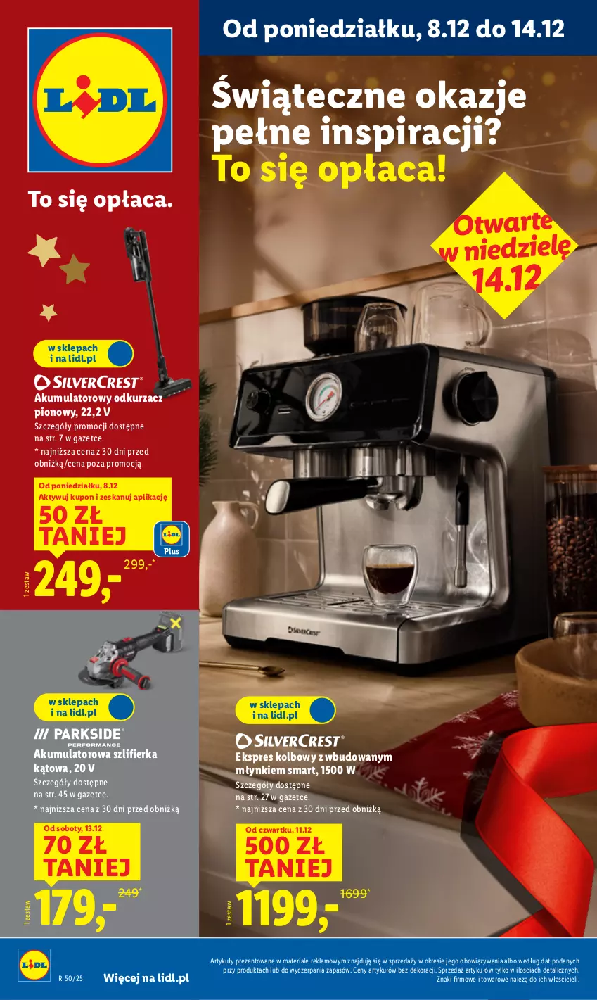 Gazetka promocyjna Lidl - GAZETKA - ważna 08.12 do 14.12.2025 - strona 1 - produkty: Akumulator, Odkurzacz, Szlifierka, Szlifierka kątowa