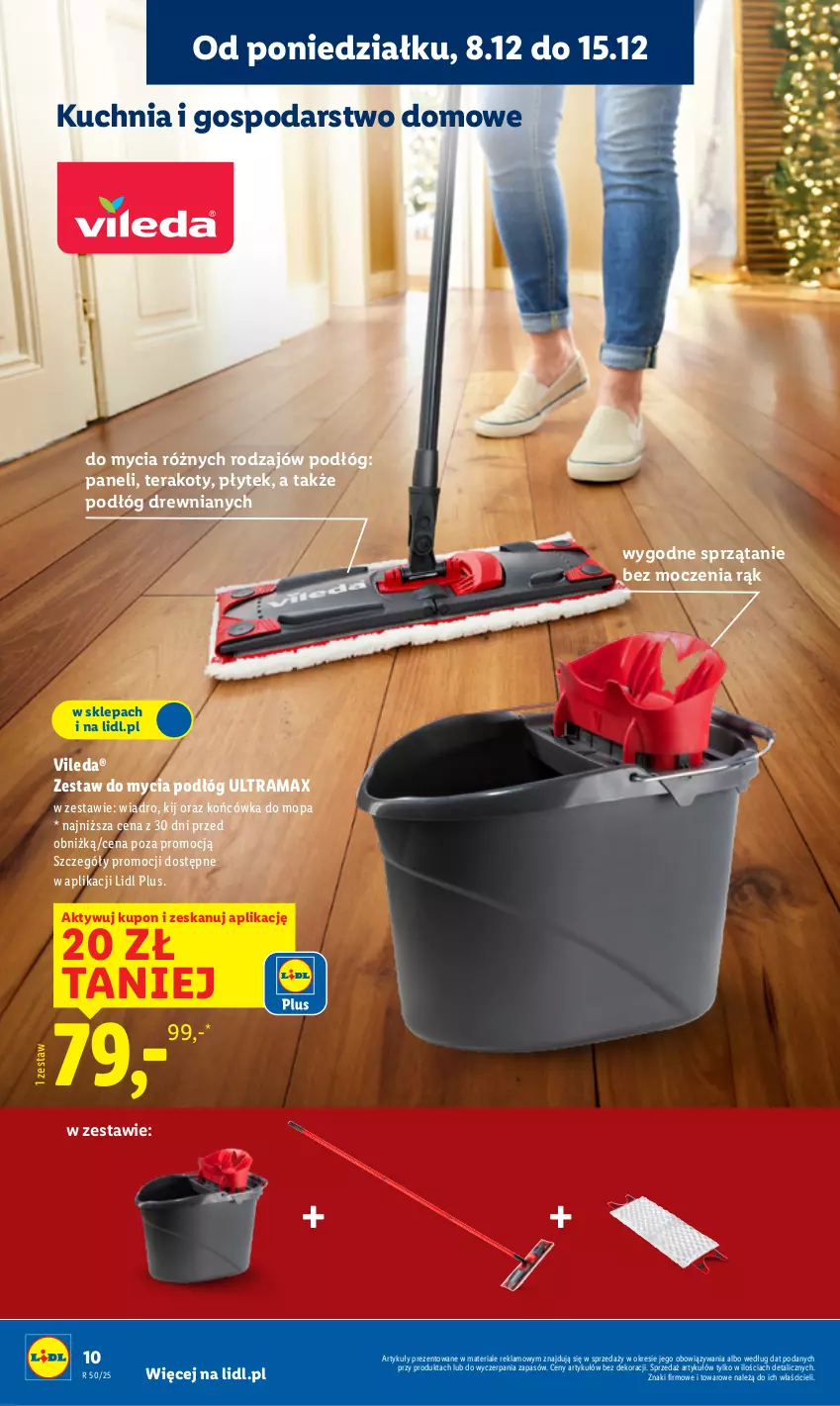 Gazetka promocyjna Lidl - GAZETKA - ważna 08.12 do 14.12.2025 - strona 12 - produkty: Kuchnia, Mop, Rama, Sprzątanie, Tera, Vileda, Wiadro