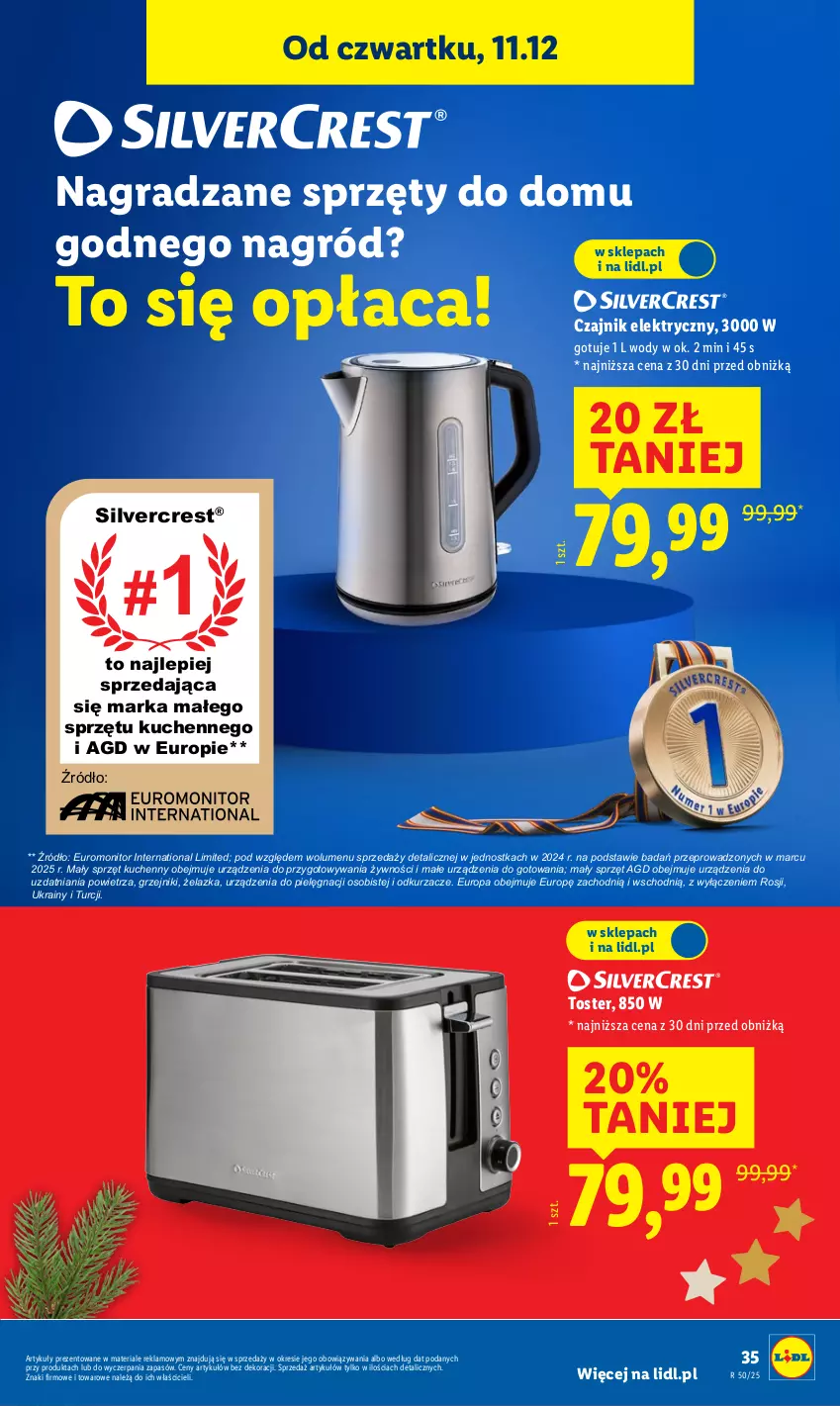 Gazetka promocyjna Lidl - GAZETKA - ważna 08.12 do 14.12.2025 - strona 43 - produkty: Czajnik, Czajnik elektryczny, Gra, Grzejnik, Monitor, Odkurzacz, Odkurzacze, Silvercrest, Toster