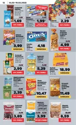 Gazetka promocyjna Netto - Gazetka spożywcza - Gazetka - ważna od 19.02 do 19.02.2022 - strona 12 - produkty: Ciastka, Corn flakes, Gin, Prince Polo, Orzeszki, Cukier, Migdały, Bell, Bułeczki, Dell, Płatki owsiane, Lovi, Czekolada, Przysnacki, Pestki dyni, Rodzynki, Baton, Knoppers, Bułeczki mleczne, Danio, Cukierki, Orzeszki ziemne, Oreo, Nestlé, Nimm2, Fa