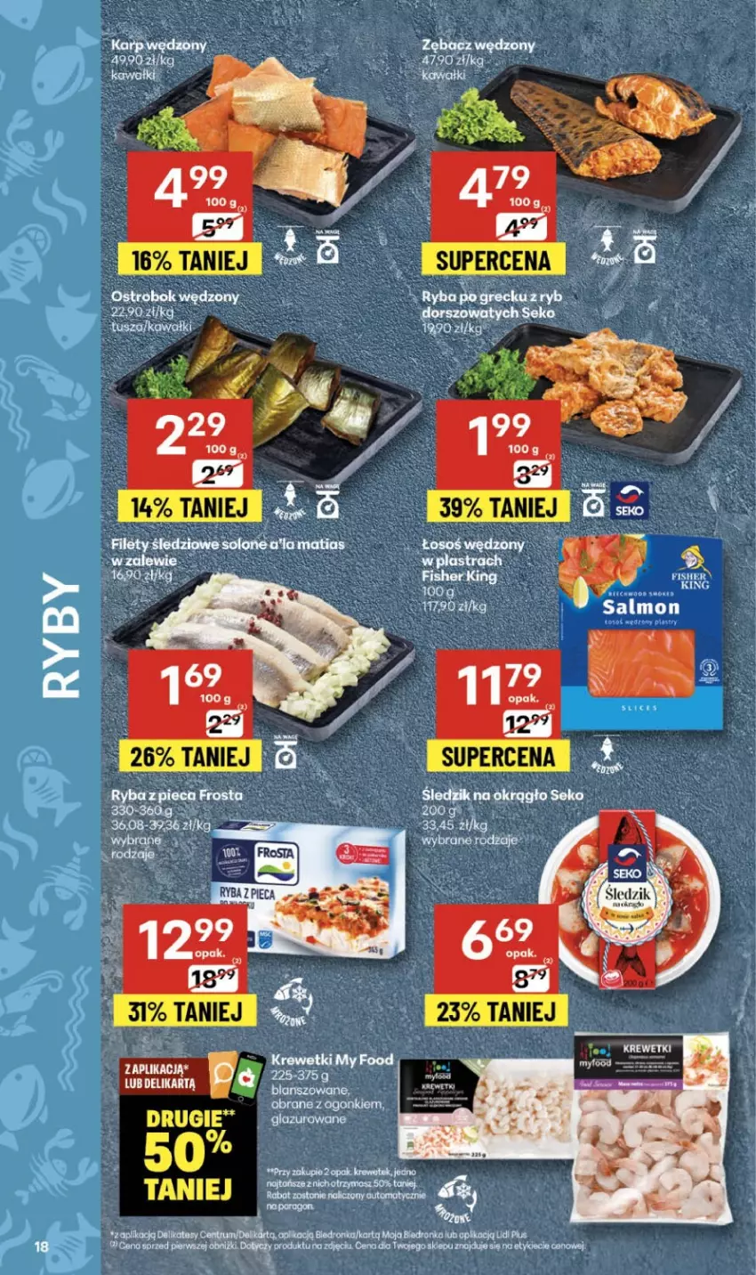 Gazetka promocyjna Delikatesy Centrum - Franczyza DC45 Czwartek - ważna 06.11 do 12.11.2025 - strona 18 - produkty: Frosta, Kawa, Krewetki, Lazur, Piec, Por, Rum, Ryba, SEKO, Tusz