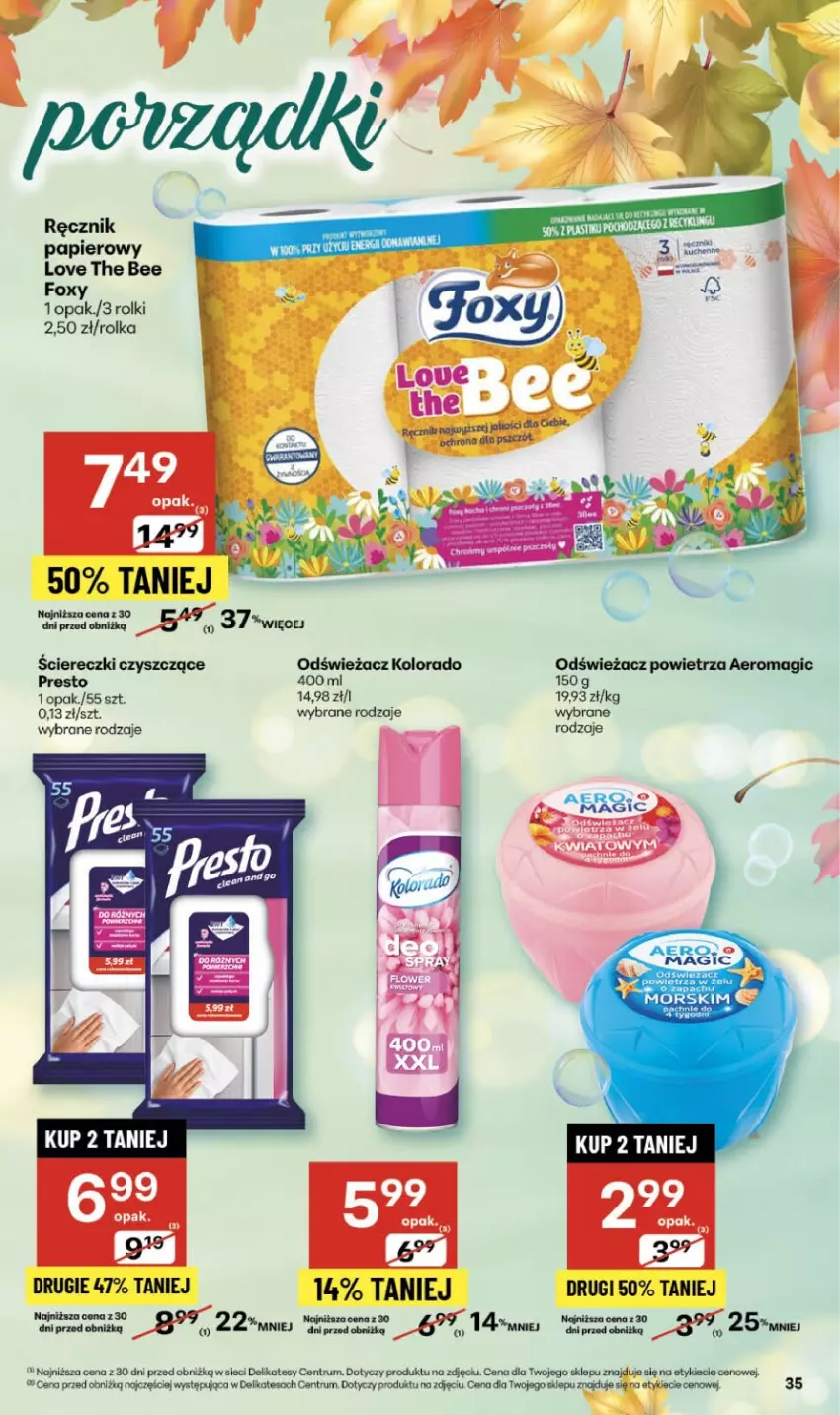 Gazetka promocyjna Delikatesy Centrum - Franczyza DC45 Czwartek - ważna 06.11 do 12.11.2025 - strona 35 - produkty: Foxy, Kolorado, Odświeżacz powietrza, Papier, Presto, Ręcznik, Rolki, Rum