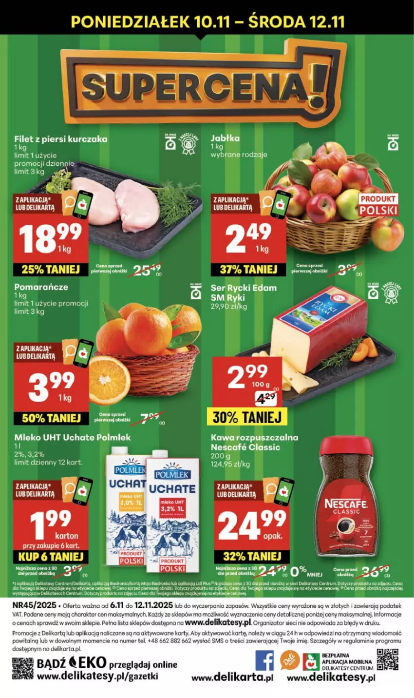 Gazetka promocyjna Delikatesy Centrum - Franczyza DC45 Czwartek - ważna 06.11 do 12.11.2025 - strona 40 - produkty: Fa, Filet z piersi kurczaka, Gra, Koc, Kurczak, Mleko, Mobil, Polmiek, Pomarańcze, Rum