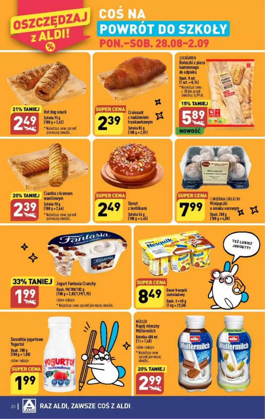 Gazetka promocyjna Aldi - ważna 28.08 do 02.09.2023 - strona 13 - produkty: Bułeczki, Cukier, Fa, Fanta, Jogurt, Napój, Napój mleczny, Piec