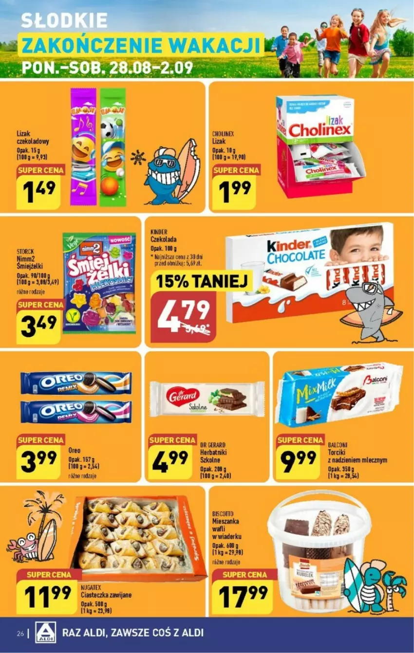 Gazetka promocyjna Aldi - ważna 28.08 do 02.09.2023 - strona 19 - produkty: Alcon, Budzik, Czekolada, Kinder