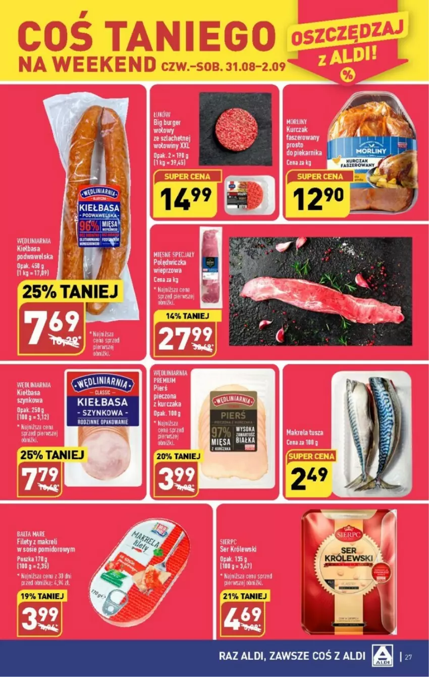 Gazetka promocyjna Aldi - ważna 28.08 do 02.09.2023 - strona 20 - produkty: Mus, Piec, Polędwiczka wieprzowa, Ser, Stek, Wawel