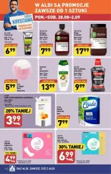 Gazetka promocyjna Aldi - Gazetka - ważna od 02.09 do 02.09.2023 - strona 6 - produkty: Mydło w płynie, Płyn do płukania jamy ustnej, Papier, Tampony, Maska do włosów, Płyn do płukania, Ręcznik, Szampon, Mydło, Colgate, Wkładki, Maska, LG
