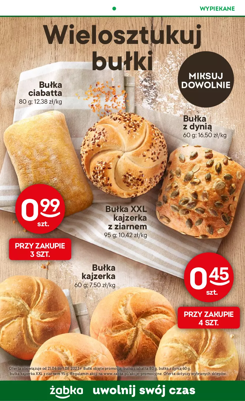 Gazetka promocyjna Żabka - ważna 05.07 do 18.07.2023 - strona 44 - produkty: Bułka, Ciabatta, Dynią, Kajzerka