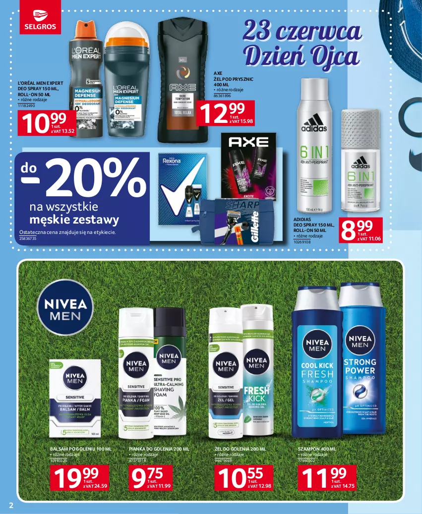 Gazetka promocyjna Selgros - Oferta spożywcza - ważna 15.06 do 28.06.2023 - strona 2 - produkty: Balsam po goleniu, L’Oréal, Pianka do golenia, Szampon