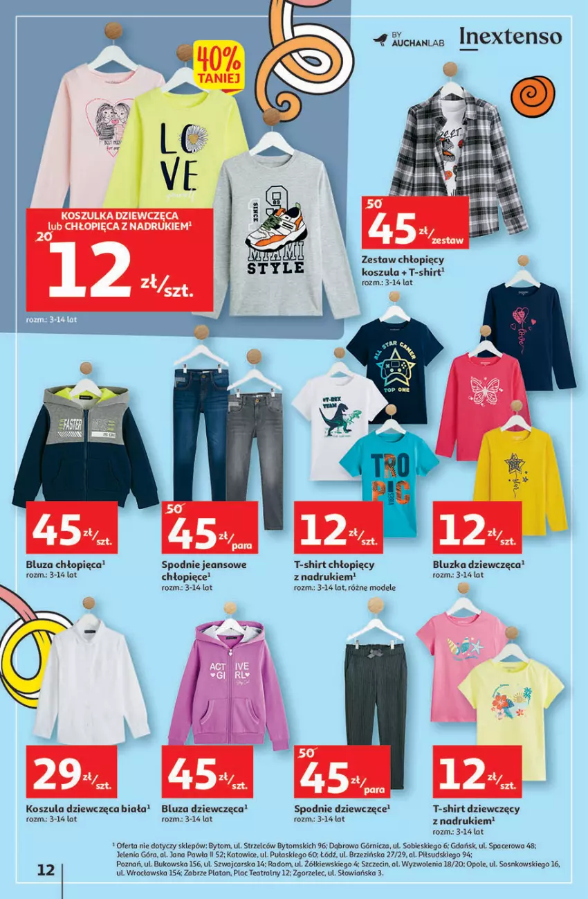 Gazetka promocyjna Auchan - Szkoła oszczędzania Hipermarkety 25-31.08 - ważna 25.08 do 31.08.2022 - strona 12 - produkty: Acer, Bluza, Cars, Kosz, Koszula, Sos, Spodnie, Spodnie jeans, T-shirt