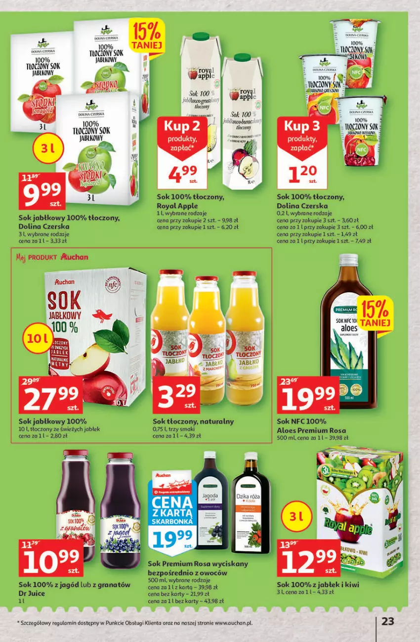 Gazetka promocyjna Auchan - Szkoła oszczędzania Hipermarkety 25-31.08 - ważna 25.08 do 31.08.2022 - strona 23 - produkty: Gra, Granat, Kiwi, Por, Sok, Sok jabłkowy