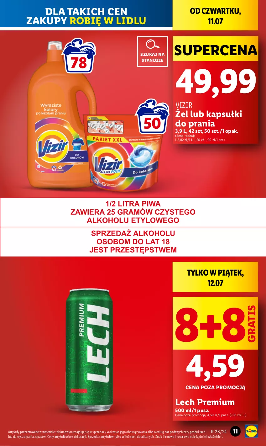 Gazetka promocyjna Lidl - GAZETKA - ważna 11.07 do 13.07.2024 - strona 13 - produkty: Gra, Kapsułki do prania, Lech Premium, Vizir
