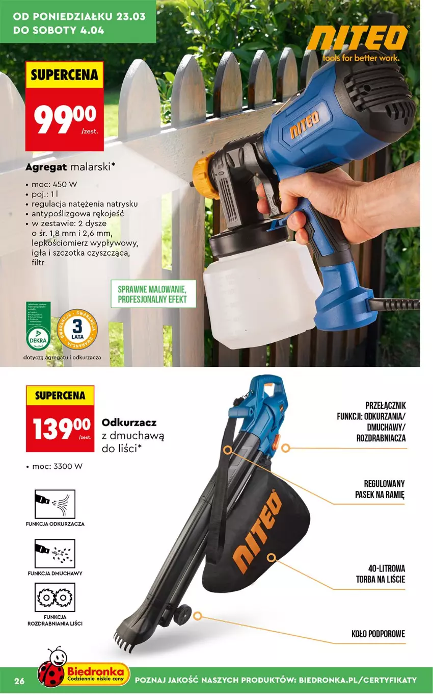 Gazetka promocyjna Biedronka - Gazetka - ważna 23.03 do 30.03.2026 - strona 26 - produkty: Odkurzacz, Pasek, Por, Rozdrabniacz, Szczotka