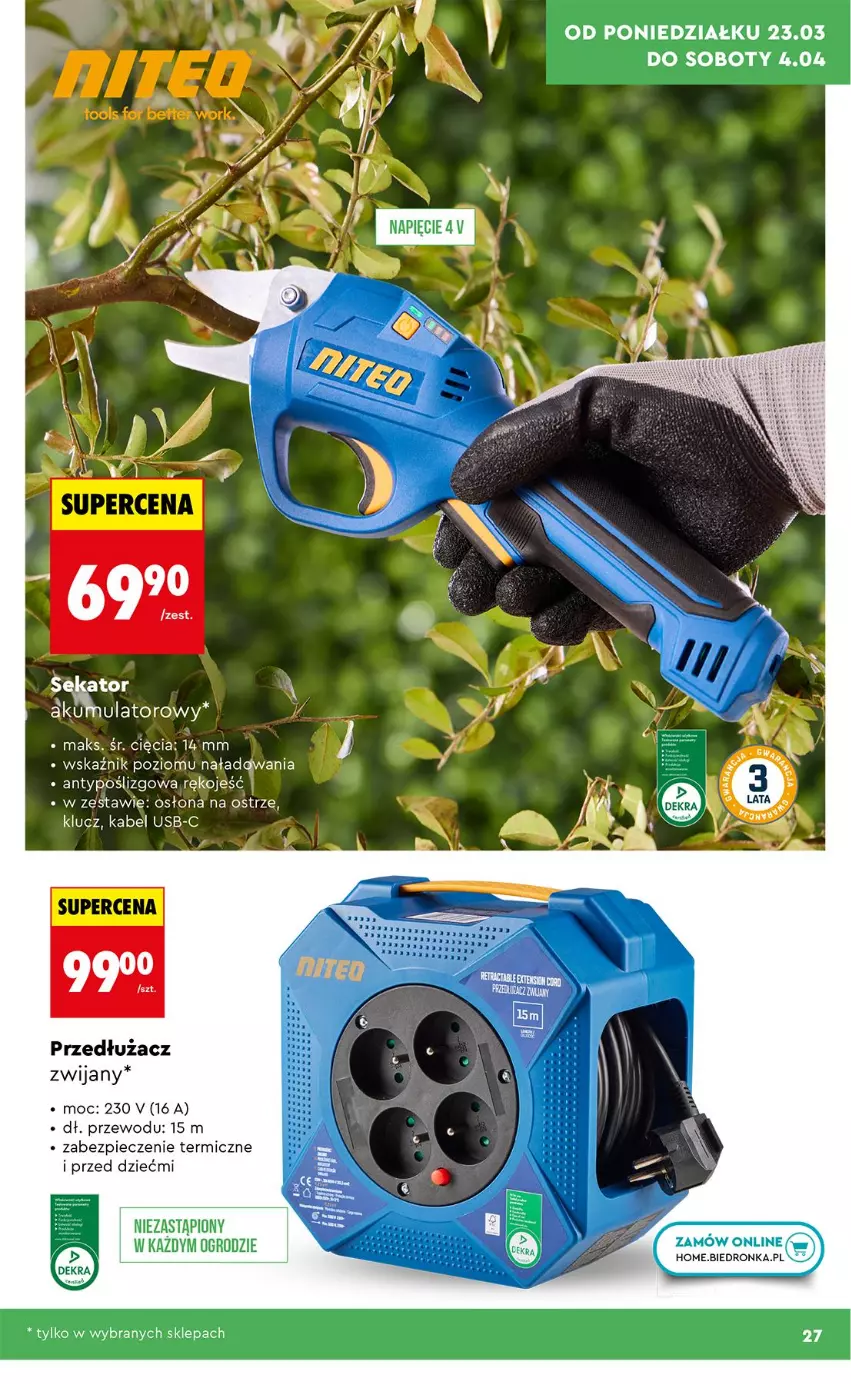 Gazetka promocyjna Biedronka - Gazetka - ważna 23.03 do 30.03.2026 - strona 27 - produkty: Akumulator, Kabel USB, Piec, Sekator