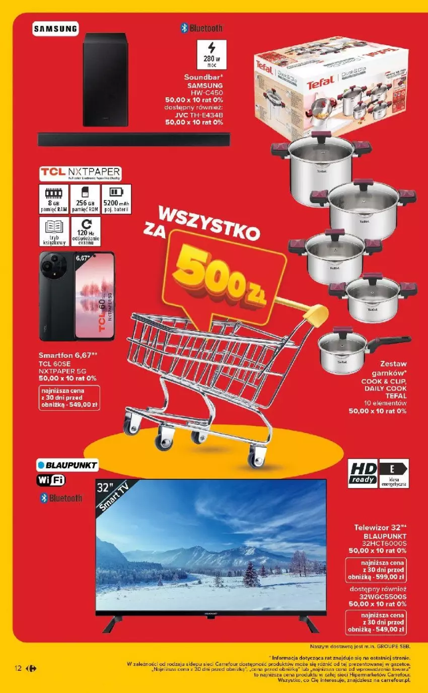 Gazetka promocyjna Carrefour - Gazetka Wyprzedaż na MAXA - ważna 05.01 do 17.01.2026 - strona 12 - produkty: Fa, JVC, Samsung, Ser, Smartfon, Soundbar, Tefal