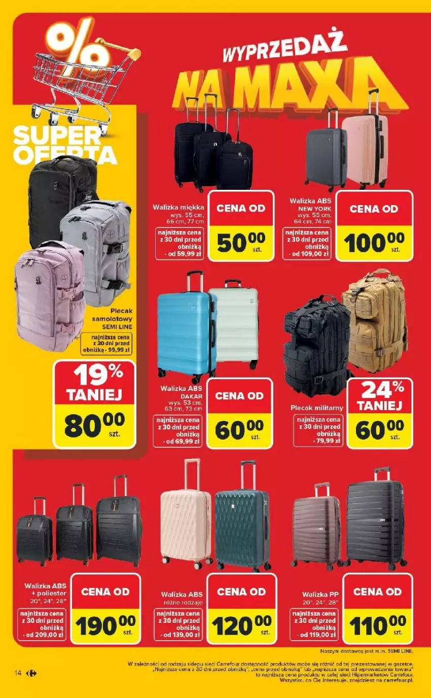 Gazetka promocyjna Carrefour - Gazetka Wyprzedaż na MAXA - ważna 05.01 do 17.01.2026 - strona 14 - produkty: Walizka