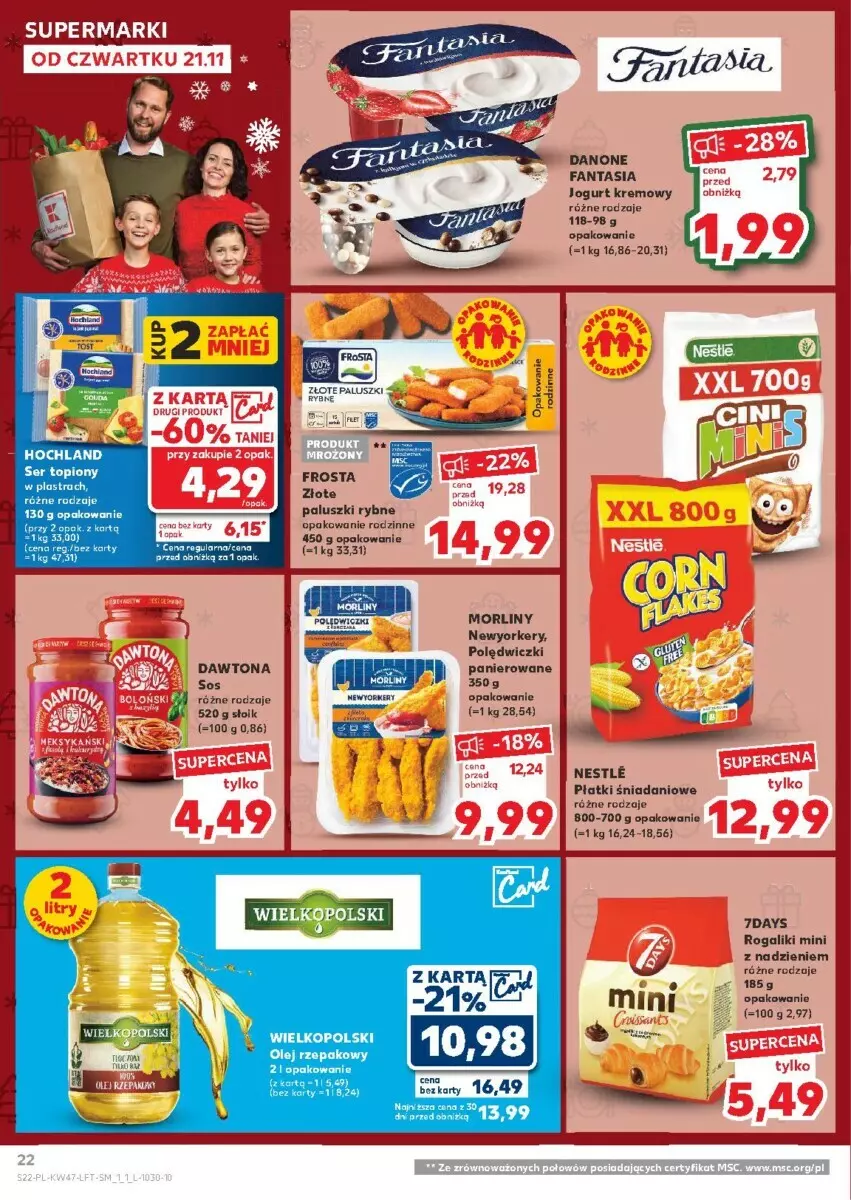 Gazetka promocyjna Kaufland - ważna 21.11 do 27.11.2024 - strona 15 - produkty: Danio, Danone, Danone Fantasia, Dawtona, Fa, Fanta, Hochland, Jogurt, Morliny, Olej, Olej rzepakowy, Paluszki rybne, Rogal, Sos