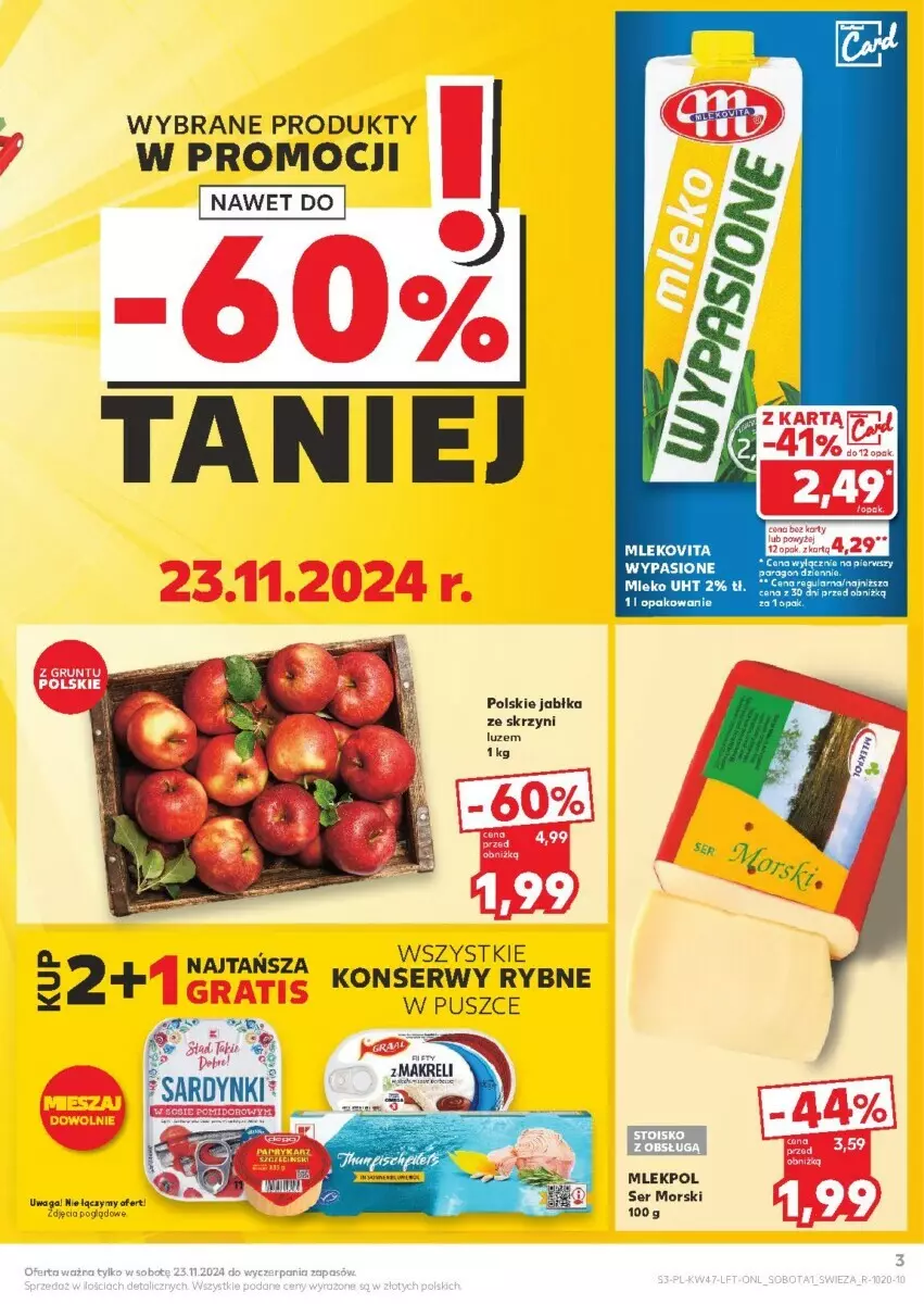 Gazetka promocyjna Kaufland - ważna 21.11 do 27.11.2024 - strona 23 - produkty: Jabłka, Mleko, Mlekovita, Ser, Waga