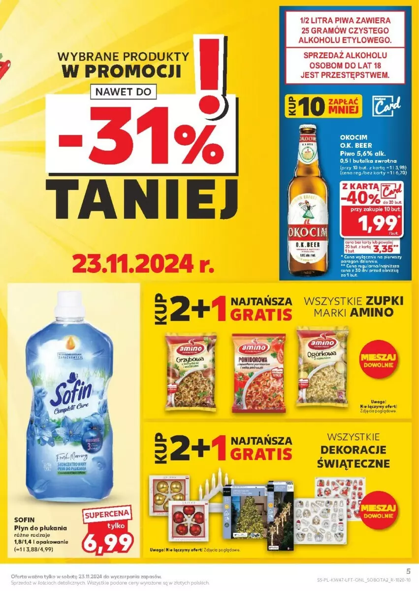 Gazetka promocyjna Kaufland - ważna 21.11 do 27.11.2024 - strona 45 - produkty: Fa, Koc, Okocim, Piwo, Waga