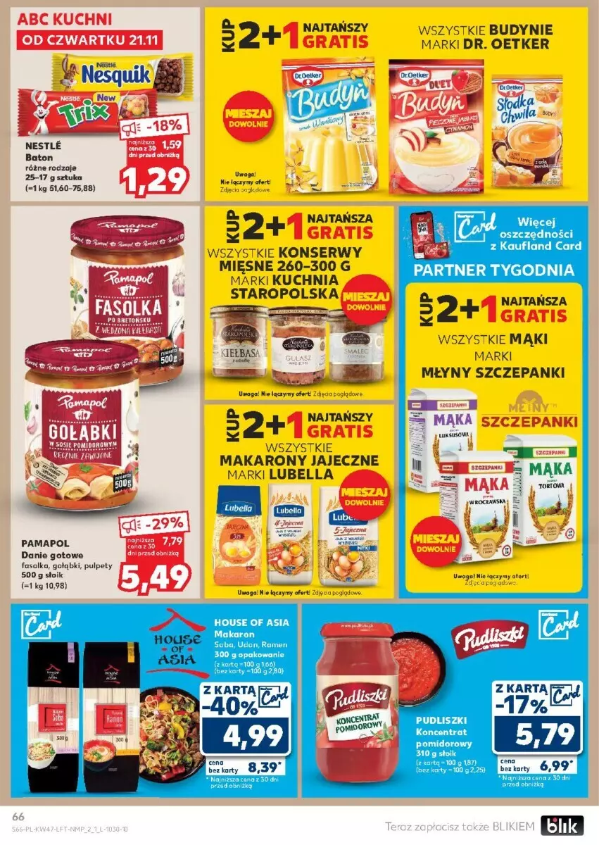 Gazetka promocyjna Kaufland - ważna 21.11 do 27.11.2024 - strona 63 - produkty: Baton, Bell, Bella, Danie gotowe, Dr. Oetker, Fa, Gra, House of Asia, Kuchnia, Lubella, Mąka, Makaron, Pudliszki, Pulpety, Ser, Waga