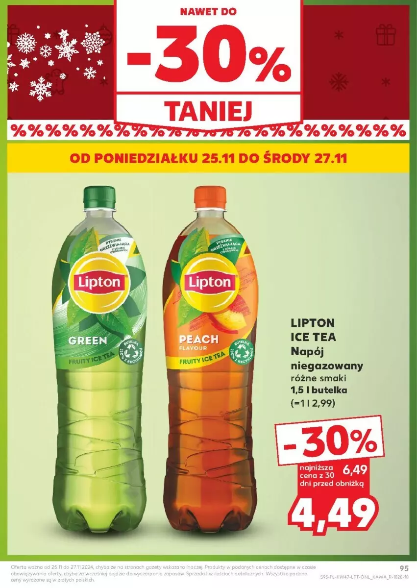 Gazetka promocyjna Kaufland - ważna 21.11 do 27.11.2024 - strona 95 - produkty: Ice tea, Lipton, Napój, Napój niegazowany