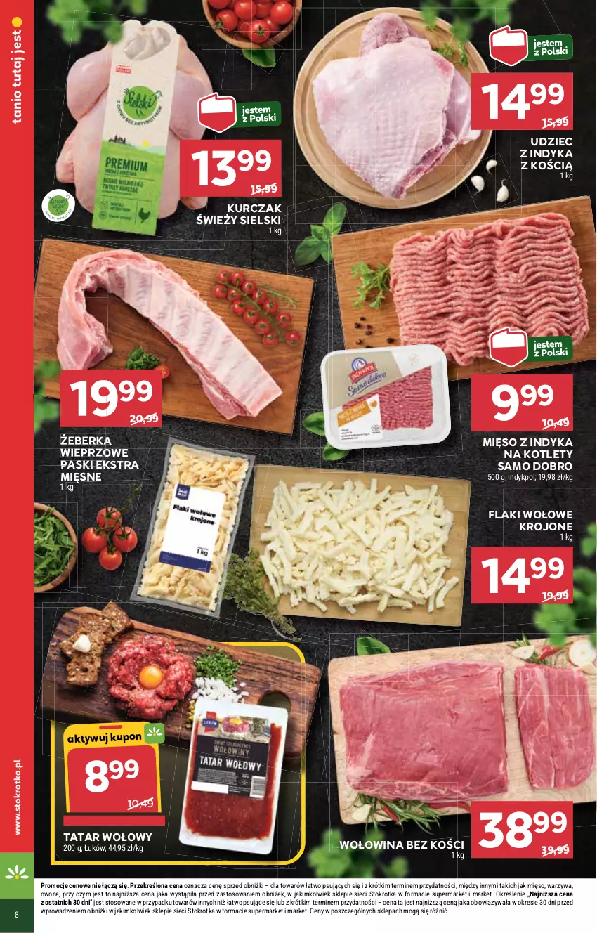 Gazetka promocyjna Stokrotka - Supermarket - ważna 22.05 do 28.05.2025 - strona 10 - produkty: Flaki, Flaki wołowe, Kotlet, Kurczak, Mięso, Mięso z indyka, Owoce, Tatar wołowy, Udziec z indyka, Warzywa, Wołowina, Wołowina bez kości