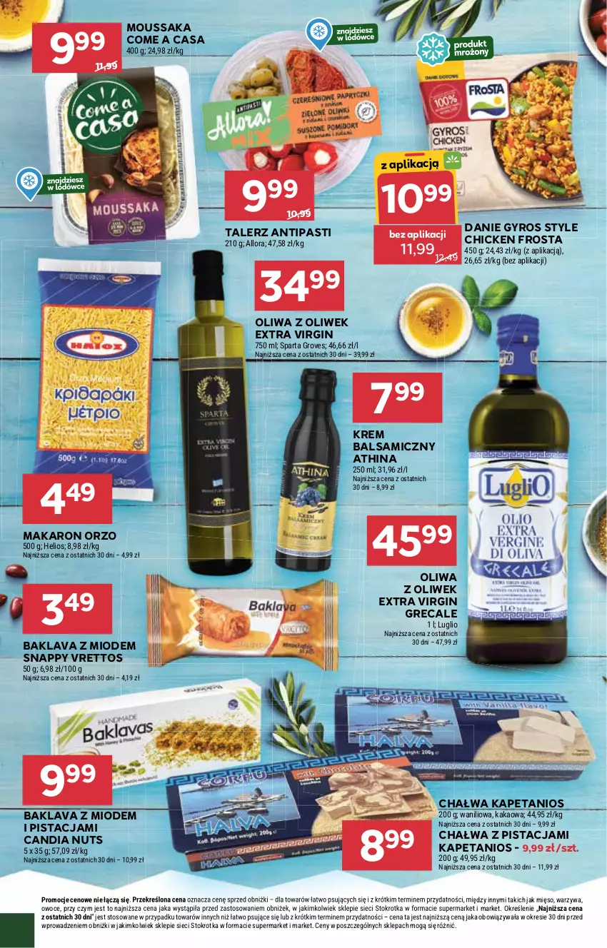 Gazetka promocyjna Stokrotka - Supermarket - ważna 22.05 do 28.05.2025 - strona 16 - produkty: Chałwa, Frosta, Gin, Gyros, Helio, Kakao, Makaron, Mięso, Oliwa, Oliwa z oliwek, Owoce, Talerz, Warzywa