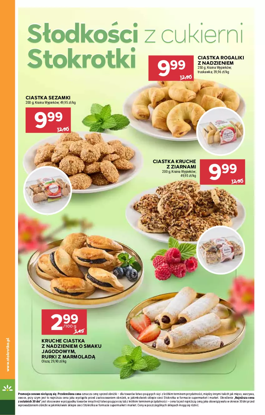 Gazetka promocyjna Stokrotka - Supermarket - ważna 22.05 do 28.05.2025 - strona 28 - produkty: Ciastka, Cukier, Mięso, Mola, Owoce, Rogal, Rurki, Sezam, Warzywa
