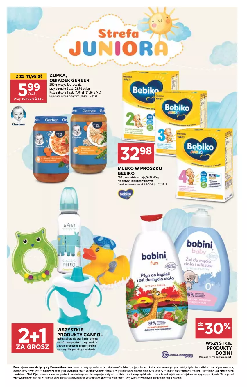 Gazetka promocyjna Stokrotka - Supermarket - ważna 22.05 do 28.05.2025 - strona 34 - produkty: Bebiko, Canpol, Gerber, Mięso, Mleko, Mleko w proszku, Owoce, Por, Warzywa