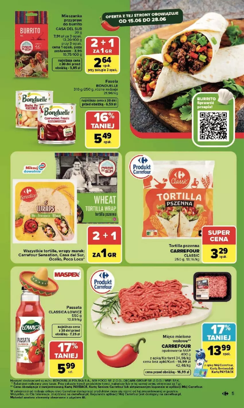 Gazetka promocyjna Carrefour - Gazetka Kuchnia meksykańska w SUMIE przez cały rok - ważna 15.06 do 28.06.2026 - strona 6 - produkty: Bonduelle, Fa, Fasola, Gala, Poco Loco, Sati, Tortilla