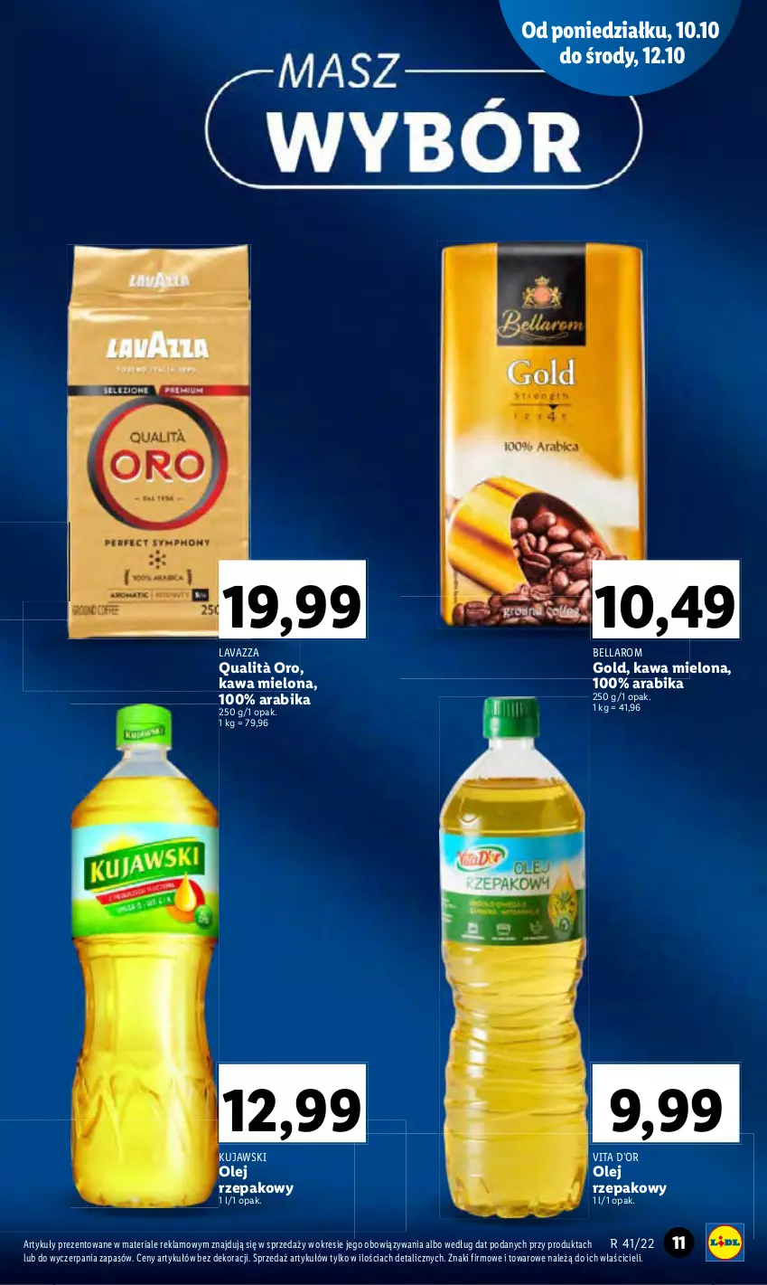 Gazetka promocyjna Lidl - GAZETKA - ważna 10.10 do 12.10.2022 - strona 11 - produkty: Bell, Bella, Lavazza, Olej