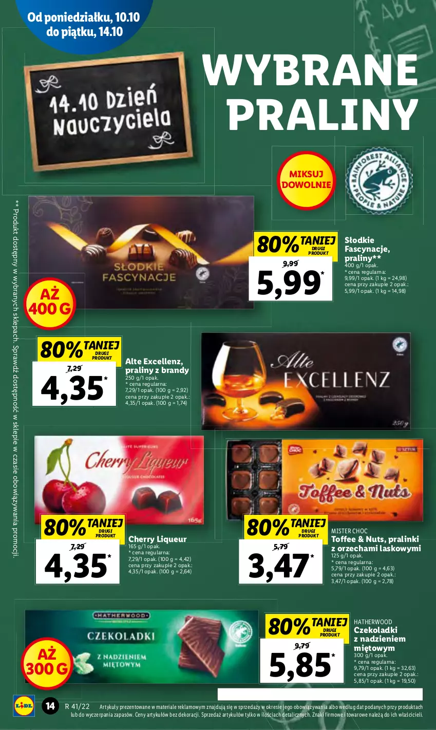 Gazetka promocyjna Lidl - GAZETKA - ważna 10.10 do 12.10.2022 - strona 14 - produkty: Praliny