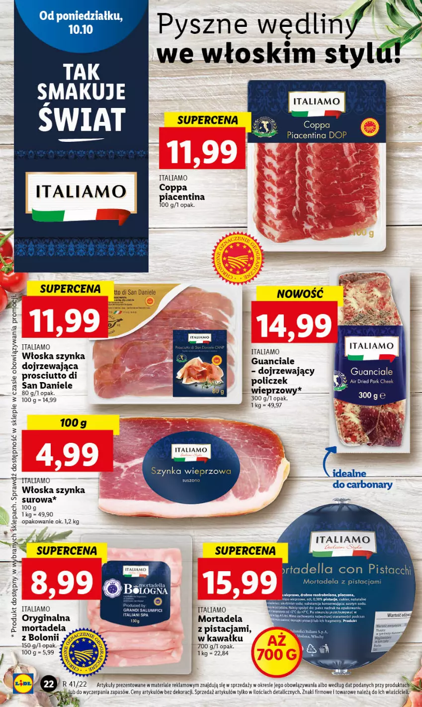 Gazetka promocyjna Lidl - GAZETKA - ważna 10.10 do 12.10.2022 - strona 25 - produkty: Dell, Gin, Kawa, Prosciutto, Szynka, Szynka wieprzowa