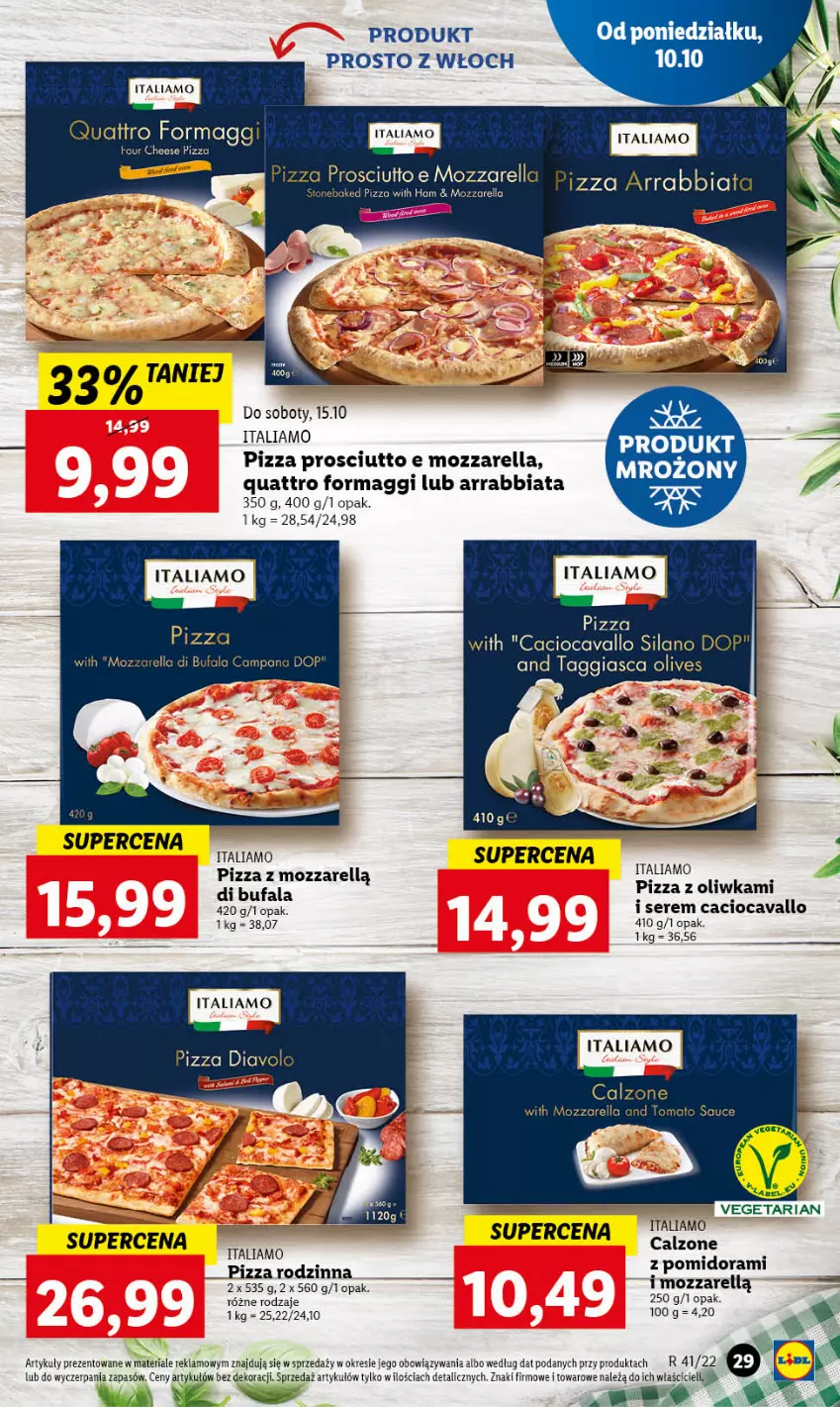 Gazetka promocyjna Lidl - GAZETKA - ważna 10.10 do 12.10.2022 - strona 32 - produkty: Fa, Maggi, Mozzarella, Pizza, Prosciutto, Ser, Silan, Vegeta
