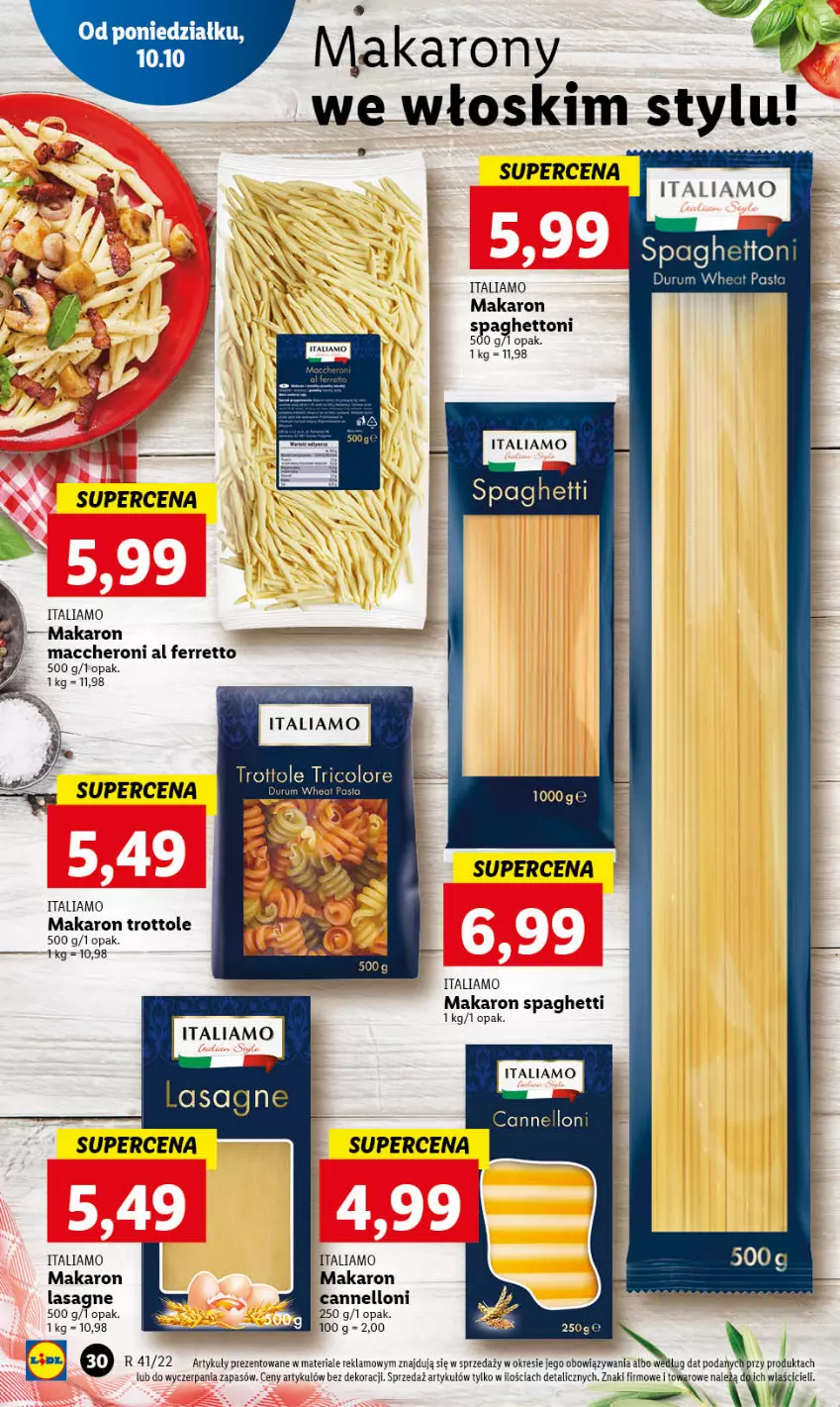 Gazetka promocyjna Lidl - GAZETKA - ważna 10.10 do 12.10.2022 - strona 33 - produkty: Lasagne, Makaron, Rum, Spaghetti, Top