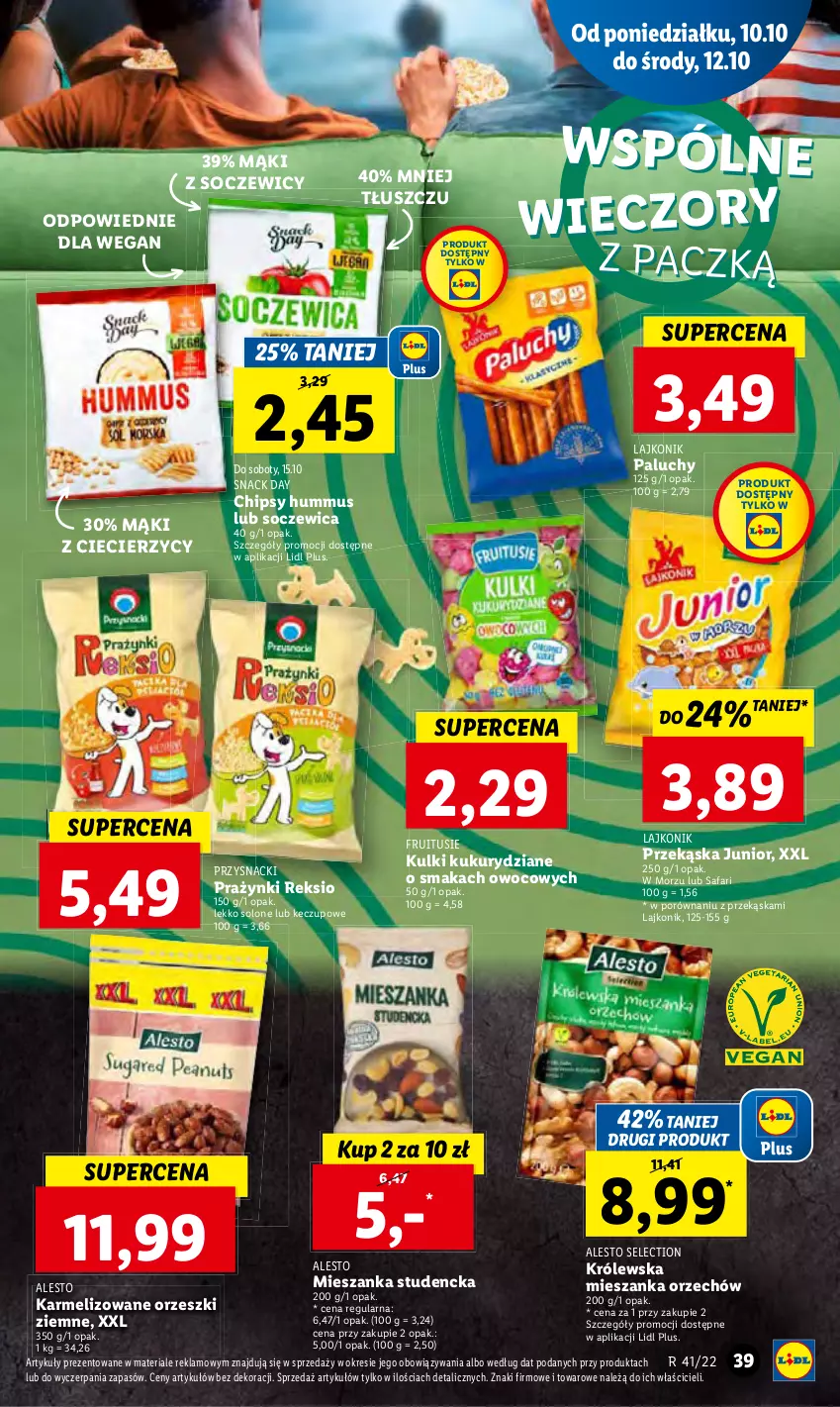 Gazetka promocyjna Lidl - GAZETKA - ważna 10.10 do 12.10.2022 - strona 42 - produkty: Fa, Hummus, Lajkonik, Mus, Por