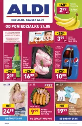 Gazetka promocyjna Aldi - Gazetka - ważna od 29.05 do 29.05.2021 - strona 1 - produkty: Piwa, Piwo, Banany, Gra, Mięsne specjały, T-shirt, Filet z piersi indyka, Tera, Pepsi, Carlsberg, Dzieci, Pocopiano, Grill, Kiełbasa, Kinder, Kiełbasa śląska, Fa