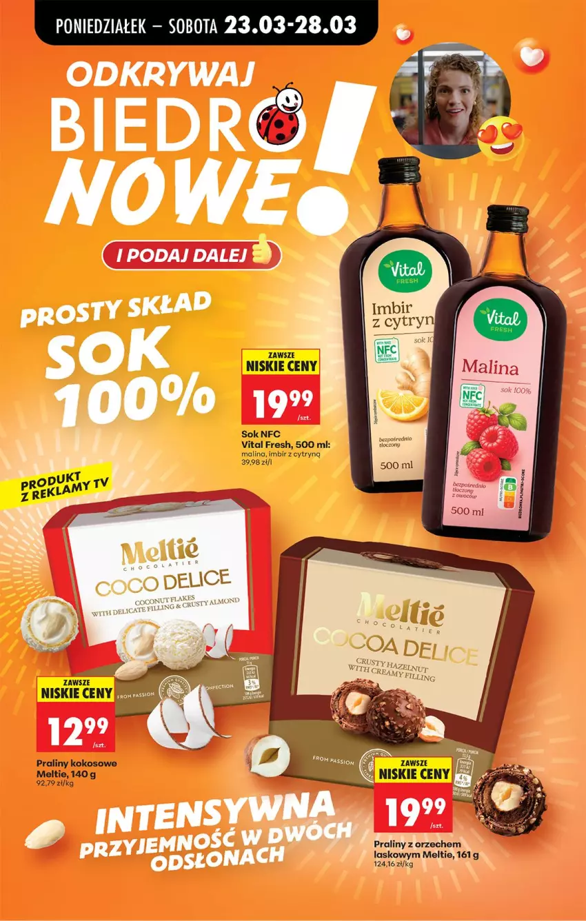 Gazetka promocyjna Biedronka - Od Poniedziałku - ważna 23.03 do 29.03.2026 - strona 20 - produkty: Imbir, Kokos, Praliny, Sok