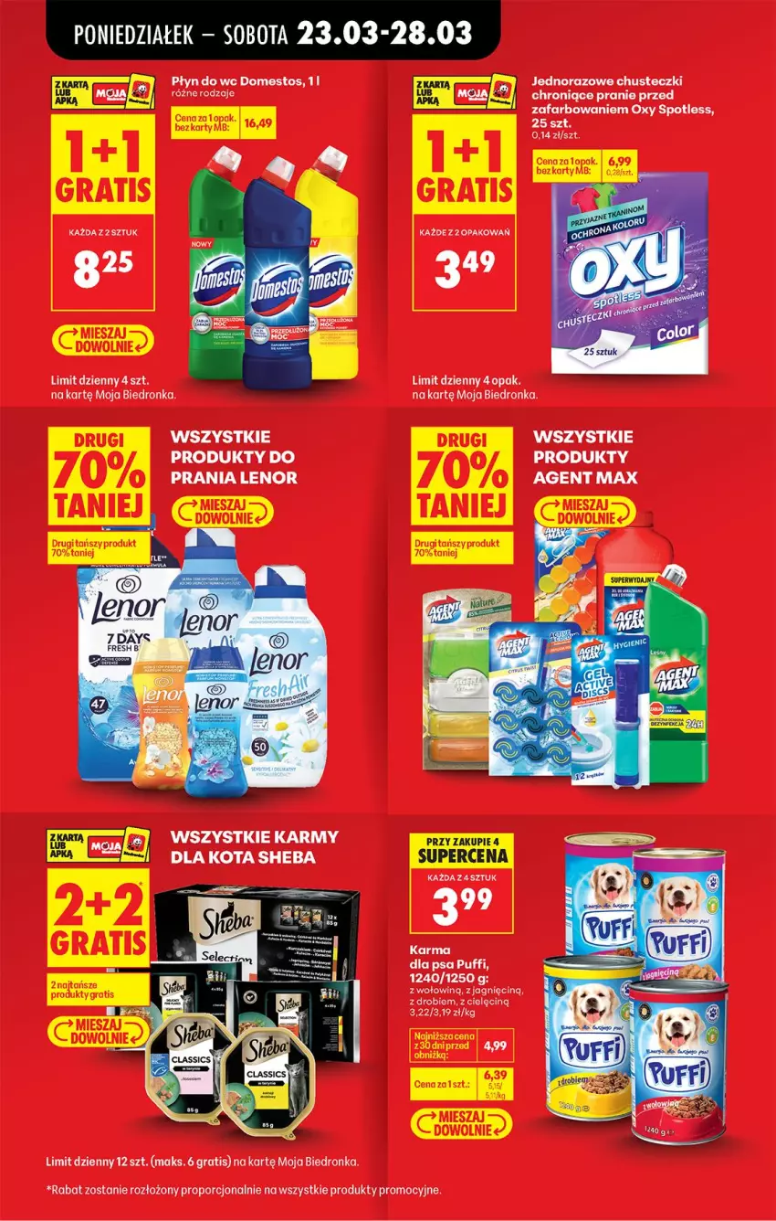 Gazetka promocyjna Biedronka - Od Poniedziałku - ważna 23.03 do 29.03.2026 - strona 31 - produkty: Chusteczki, Domestos, Fa, Gra, Lenor, Płyn do wc, Por, Puf, Sheba