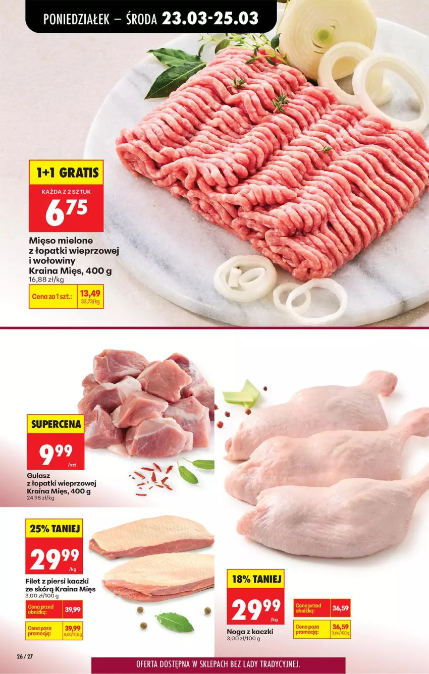 Gazetka promocyjna Biedronka - Od Poniedziałku - ważna 23.03 do 29.03.2026 - strona 38 - produkty: Filet z piersi kaczki, Gra, Mięso, Mięso mielone, Mięso mielone z łopatki wieprzowej, Noga z kaczki