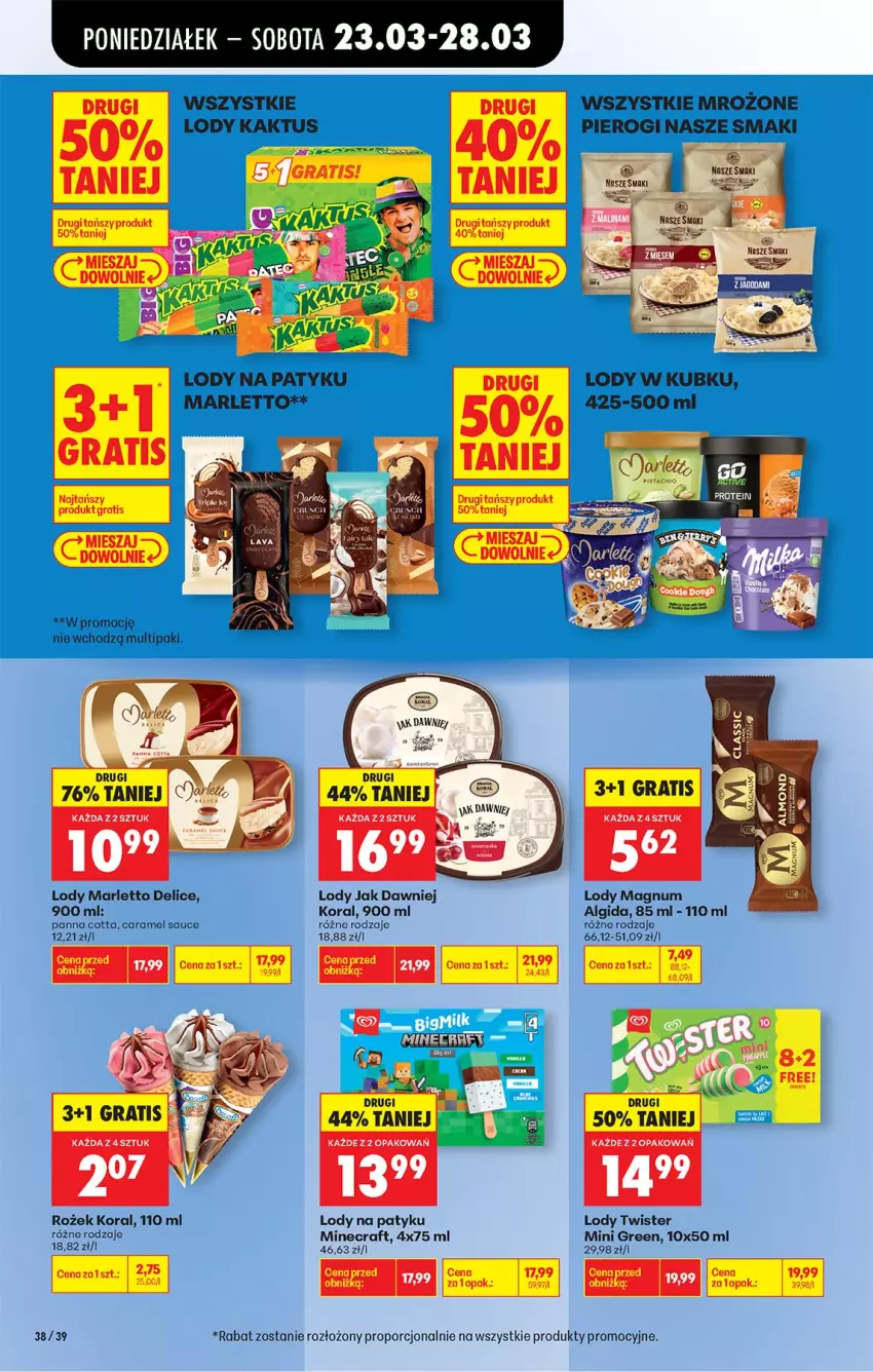 Gazetka promocyjna Biedronka - Od Poniedziałku - ważna 23.03 do 29.03.2026 - strona 52 - produkty: Algida, Fa, Fairy, Gra, Kaktus, LG, Lody, Minecraft, Panna cotta, Pierogi, Por