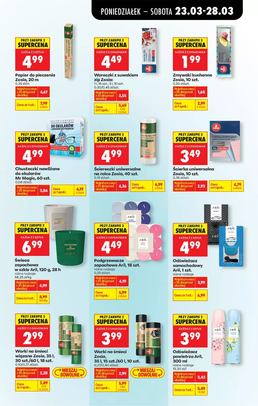 Gazetka promocyjna Biedronka - Od Poniedziałku - ważna 23.03 do 29.03.2026 - strona 87 - produkty: Chusteczki, Feta, Odświeżacz powietrza, Papier, Papier do pieczenia, Piec, Podgrzewacze, Worki na śmiec, Worki na śmieci, Zmywaki kuchenne