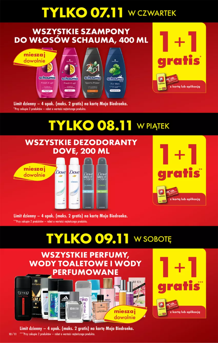 Gazetka promocyjna Biedronka - Od Czwartku - ważna 07.11 do 13.11.2024 - strona 10 - produkty: Dezodorant, Dove, Fa, Gra, Perfum, Schauma, Szampon